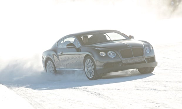 Get a grip: a Bentley dancing on ice.