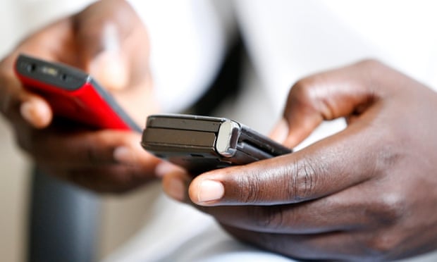 Man using mobile phones