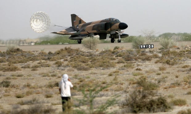 Iran's F-4 fighter jet lands in Chabahar city during a military exercise in June 2009