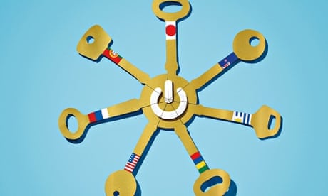 Aaron Tilley ilustração dos sete teclas da internet