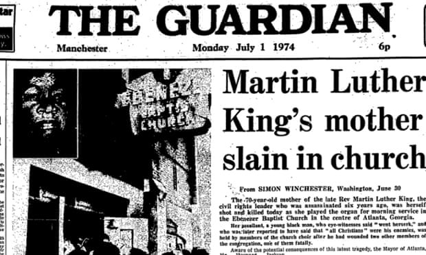 Martin Luther King's mother slain in church: From the archive, 1 July