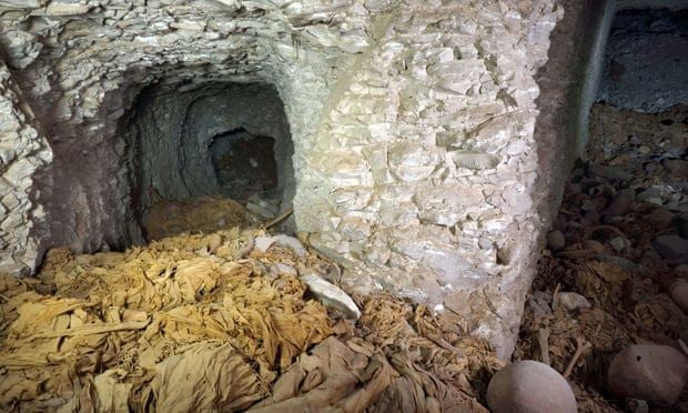 The entrance of the  11th-dynasty tomb found by Spanish archaeologists,