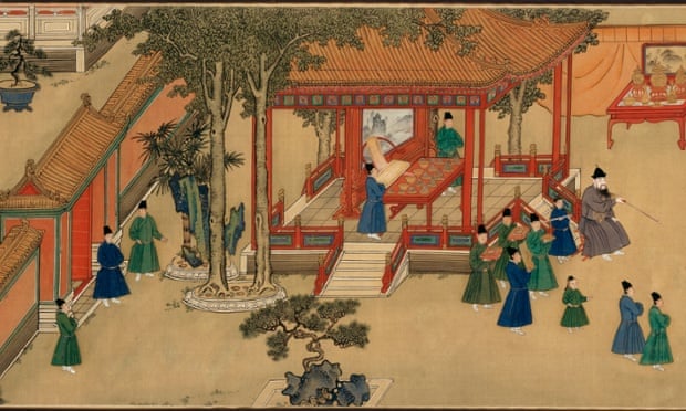 Detail from Amusements in the Xuande Emperor’s Palace. Handscroll, ink and colours on silk. Xuande period (1426-1435). Photograph: The Palace Museum, Beijing