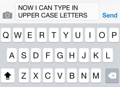 Caps lock in iMessage
