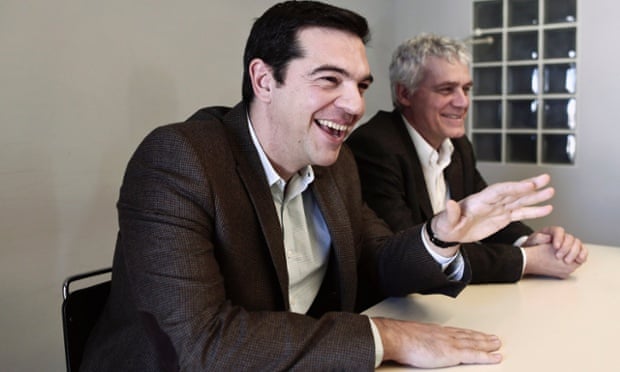 Syriza leader Alexis Tsipras, left, has a poll lead of up to 4% with a fortnight to go until the election.