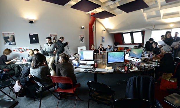 Charlie Hebdo staff at Liberation