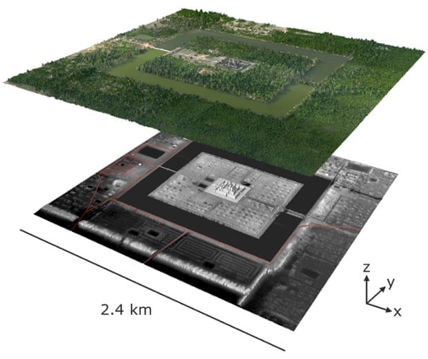 A remote sensing image of Angkor Wat reveals how much of the surrounding city lies hidden.