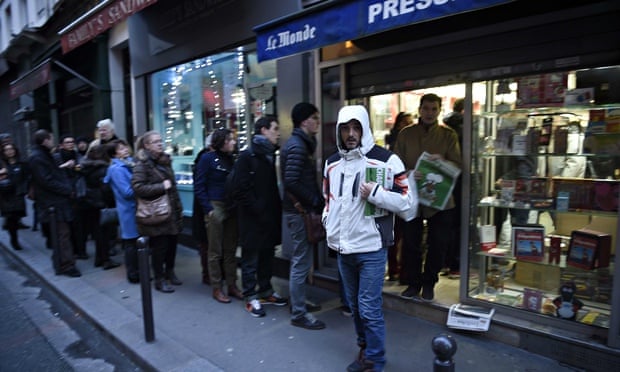 Charlie Hebdo on sale in Paris