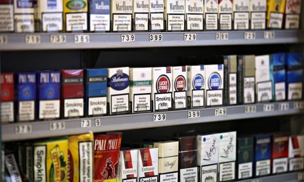 Cigarettes on display in London