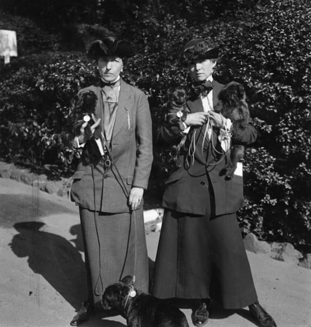 Marguerite Radclyffe Hall (left), whose book The Well of Loneliness was originally banned in Britain for its sympathetic approach to homosexuality, with her partner Una Troubridge.