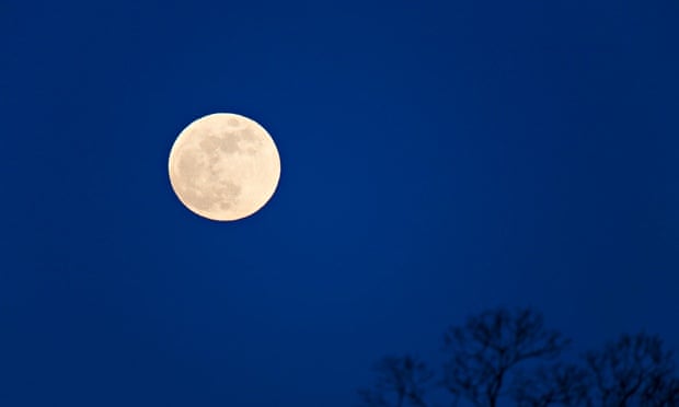 Full moon in night sky 