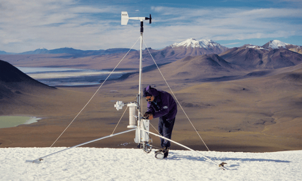 Measuring the energy balance at 5400m on a glacier in South of Bolivia.