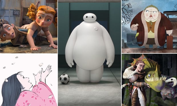 The nominees for best animated feature … (clockwise from top left) The Boxtrolls, Big Hero 6, Song of the Sea, How to Train Your Dragon 2, The Tale of the Princess Kaguya