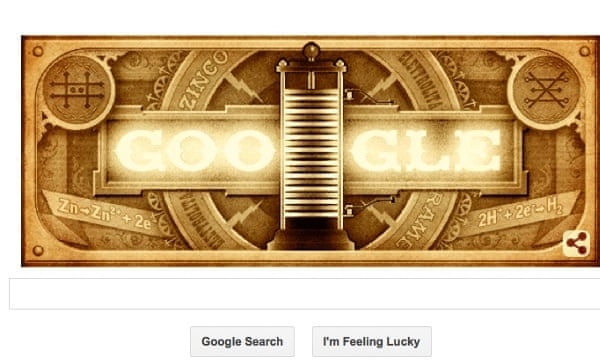 Google doodle for Alessandro Volta