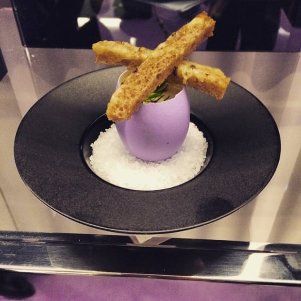 Lilac egg and soldiers at Prada