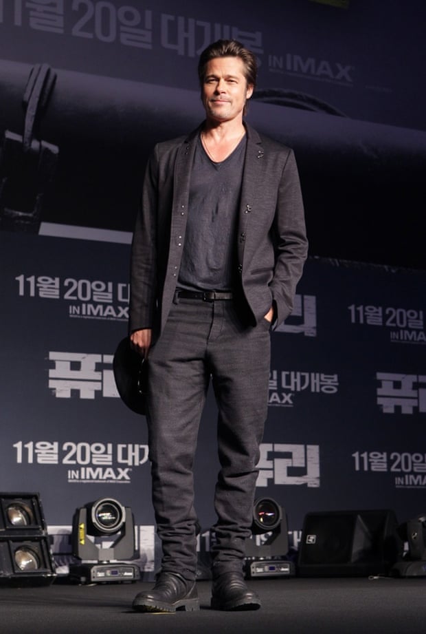 Brad Pitt in a suit inspired by American Gigolo.