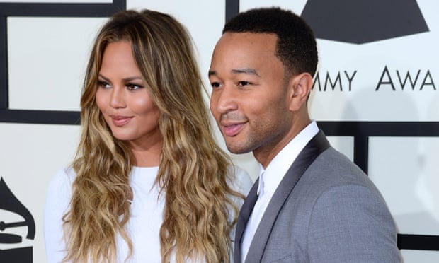 Chrissy Teigen and John Legend arrive for the 57th annual Grammy Awards