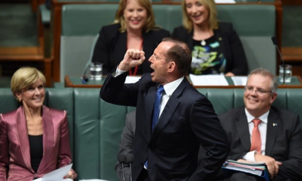 Julie Bishop, Tony Abbott and Scott Morrison in the House of Representatives