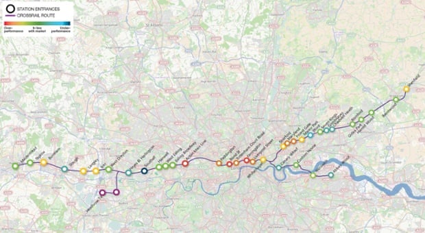 Crossrail route through London