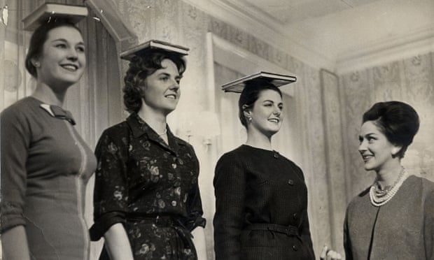 Top London model instructor Diane Eddington training girls in 1960