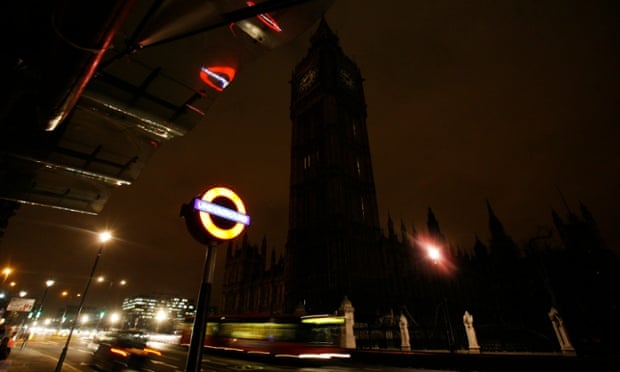 The Houses of Parliament during Earth hour.