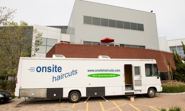 Hairdressing van at Google campus
