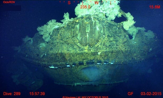 An image taken by Paul Allen of the WW2 Battleship Musashi, which sank in 1944