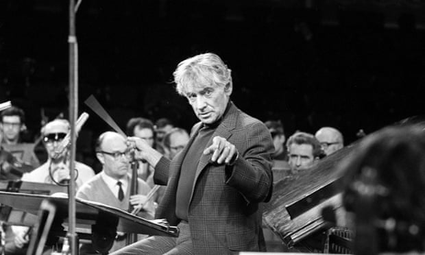 Leonard Bernstein, the American conductor and composer, during rehearsals at London's Royal Albert Hall, for the Igor Stravinsky Memorial Concert.