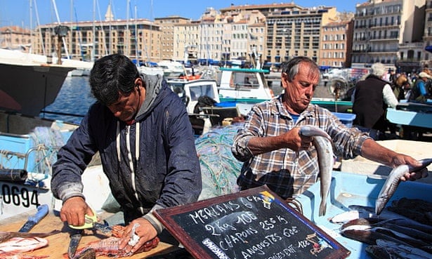 The fish market in full swing.