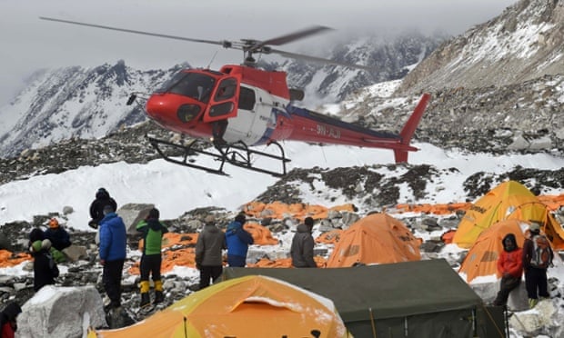 Nepal earthquake: rescue of stranded Everest climbers begins.