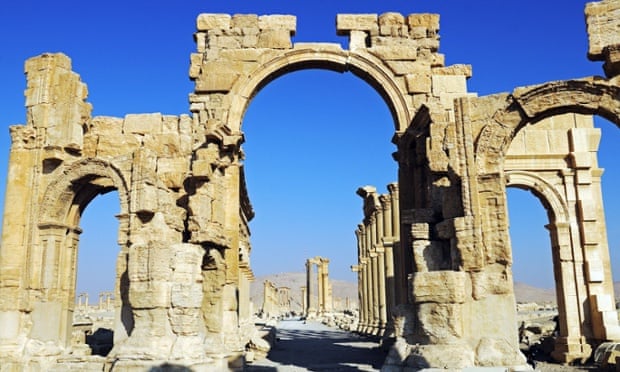 Hadrian's Gate, entrance to the excavation site of Palmyra in Syria.