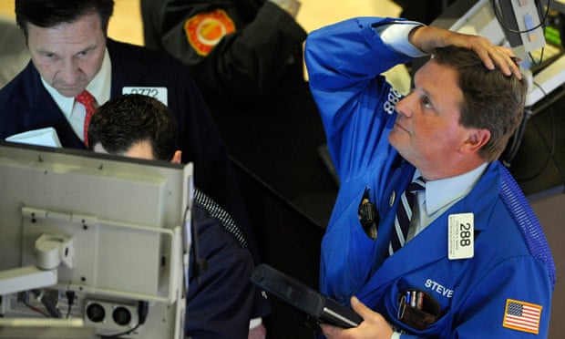 Traders at the New York Stock Exchange, during the Flash Crash of 2010.