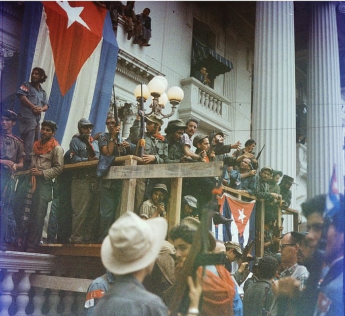 Fidel Castro in Santa Clara en route to his victorious entry into Havana in 1959