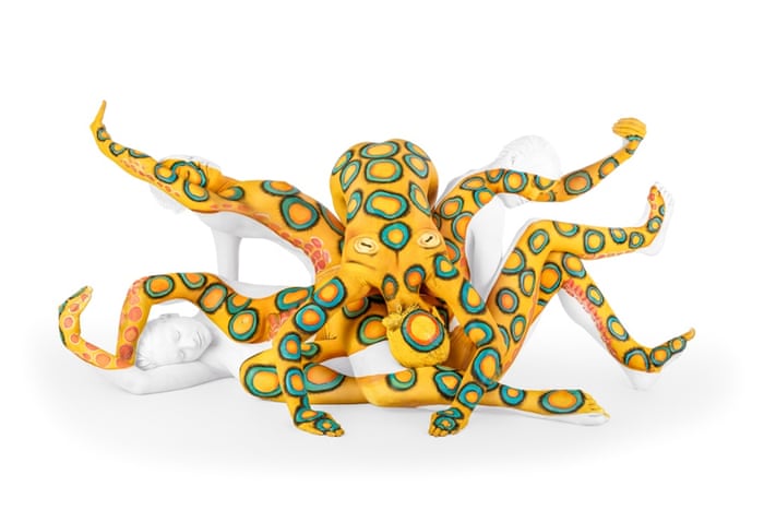 Four contortionists and makeup artist Emma Fay create an octopus in Leicester, England