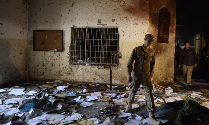 A classroom  where suicide bomber blasted himself