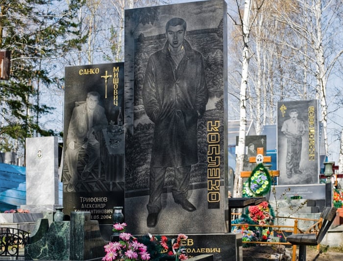 Russian Mafia Gravestones in Ekaterinburg Cemeteries