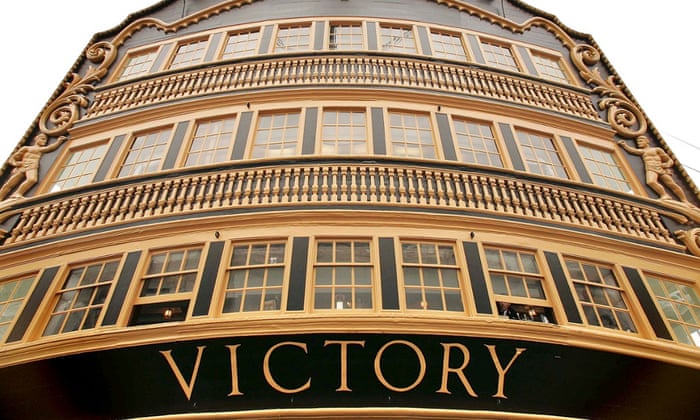 HMS Victory now stands in dry dock at Portsmouth dockyard.
