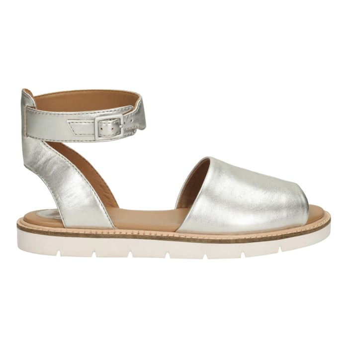 50 best flat sandals 2015 - silver leather peeptoe with ankle strap ...