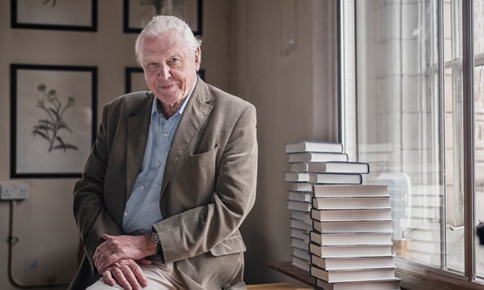 David Attenborough signs his new book 'Life in the Air' at the Natural Hisory Museum in London.  Attenborough is among the big names interviewed in the University of Queensland MOOC.