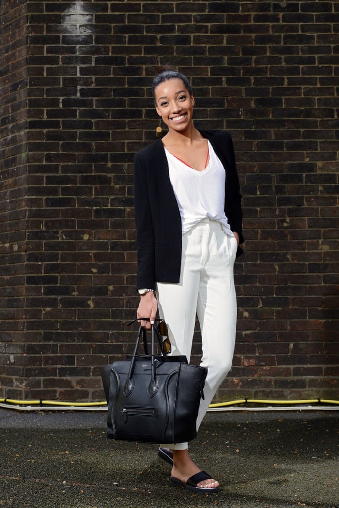 <strong>Chelsea Williams, 21, Fashion buyer</strong><br><br> I’m here taking photos as well as attending a few talks today. My style hero is Victoria Beckham, I love her silhouettes. My trousers are from Mango, my top is Topshop and my blazer is by AQAQ. My bag is Celine.