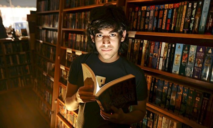 Internet activist Aaron Swartz in a San Francisco bookshop in 2008, five years before his suicide.