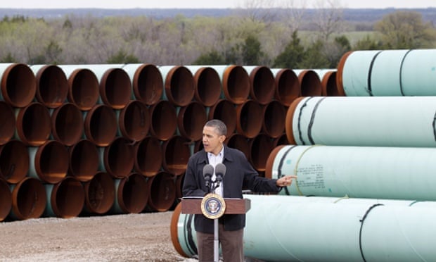 President Barack Obama speaks at the TransCanada Pipe Yard in Cushing, Oklahoma in March 2012.