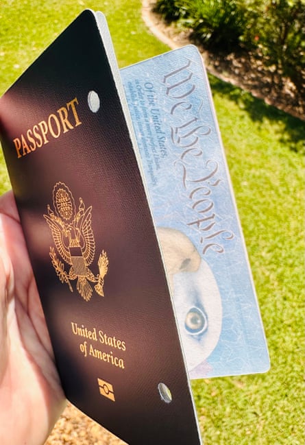 A US passport with holes punched through it