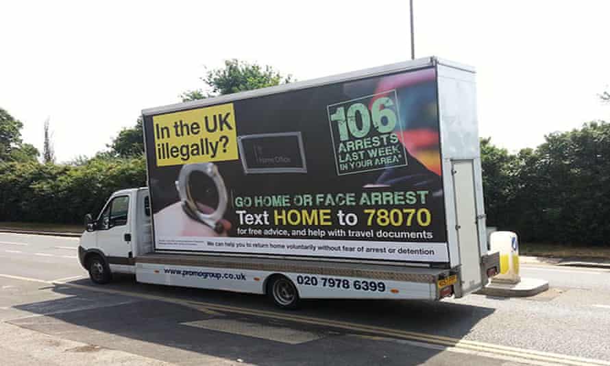 One of home secretary Theresa May’s ‘Go home’ vans. Photograph: Home Office/PA Wire