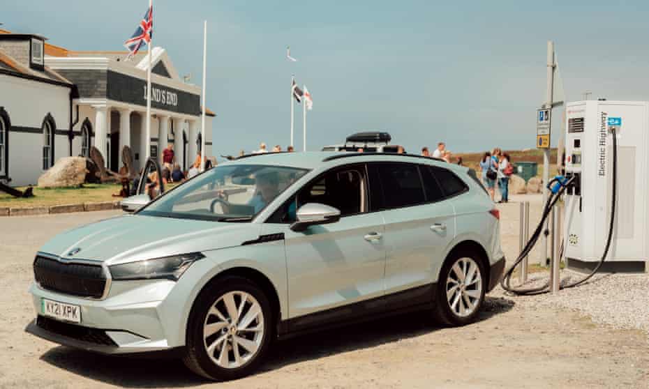 Sam charging his car at Land’s End.