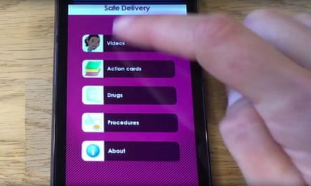 A screengrab of the Safe Delivery app