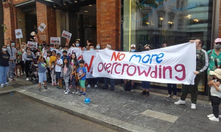 A protest organised by Housing Action Southwark and Lambeth last June