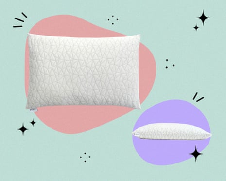 Coop adjustable pillow against turquoise background