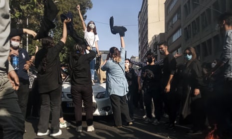 Iranians protesting in Tehran