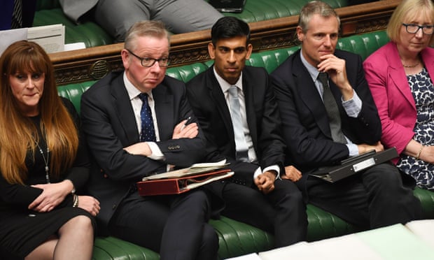 Sunak sits on the Tory frontbench during his time as chief secretary to the Treasury in October 2019.